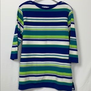 Blast multi colored striped 3/4 length sleeves Med